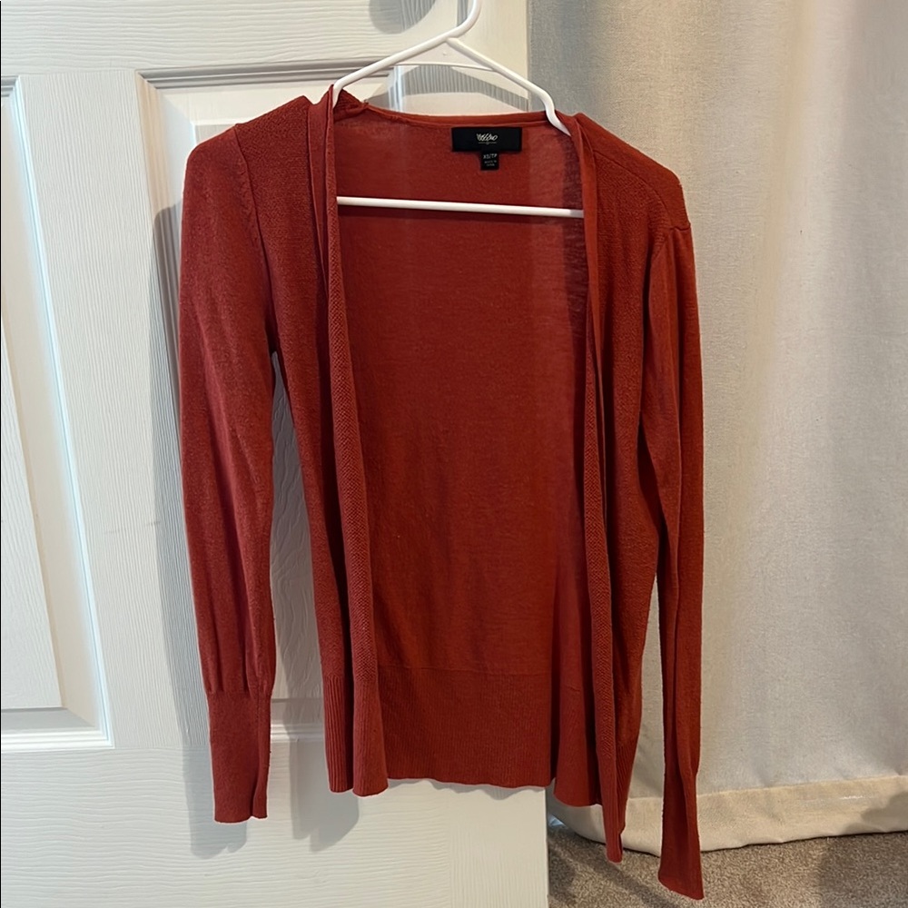 Rust orange Lightweight Open-Front Cardigan - previously worn